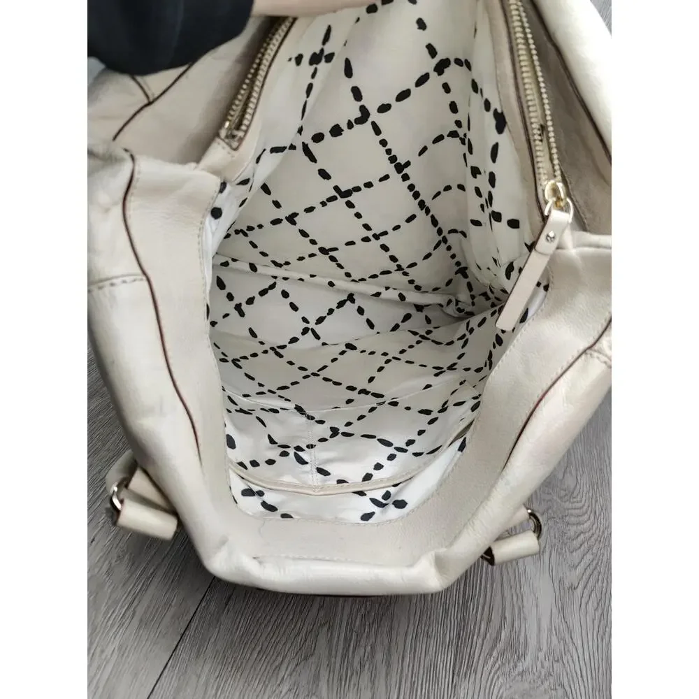 Kate Spade Baxter Street Cobble Hill Carry All Leather Top Handle Bag Cream
